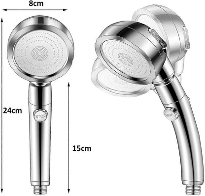 Handheld Pressure Shower Head, 3 Jet Functions, Water Saving Set V1263-JX-5188