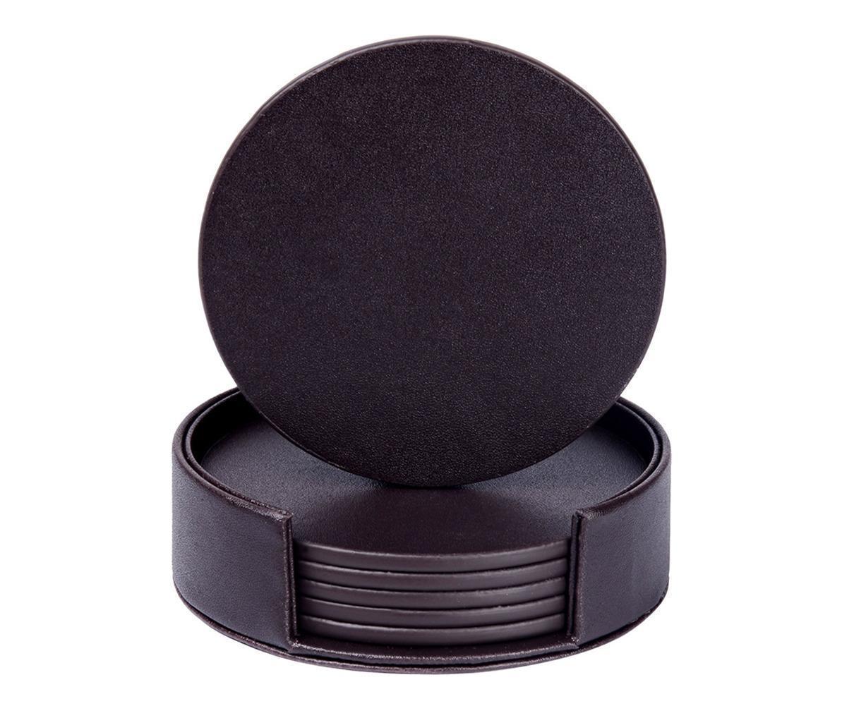 6Pcs Faux Leather Marble Coasters Cup Mat Pad Holder Placemat Dining Table Decor- G V1263-JX-519