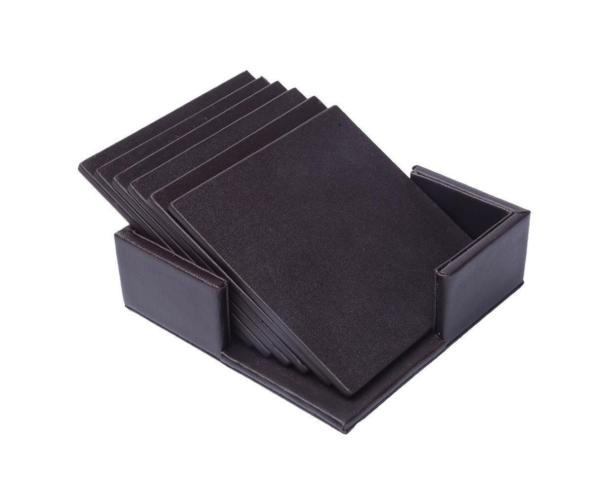 6Pcs Faux Leather Marble Coasters Cup Mat Pad Holder Placemat Dining Table Decor- G V1263-JX-519