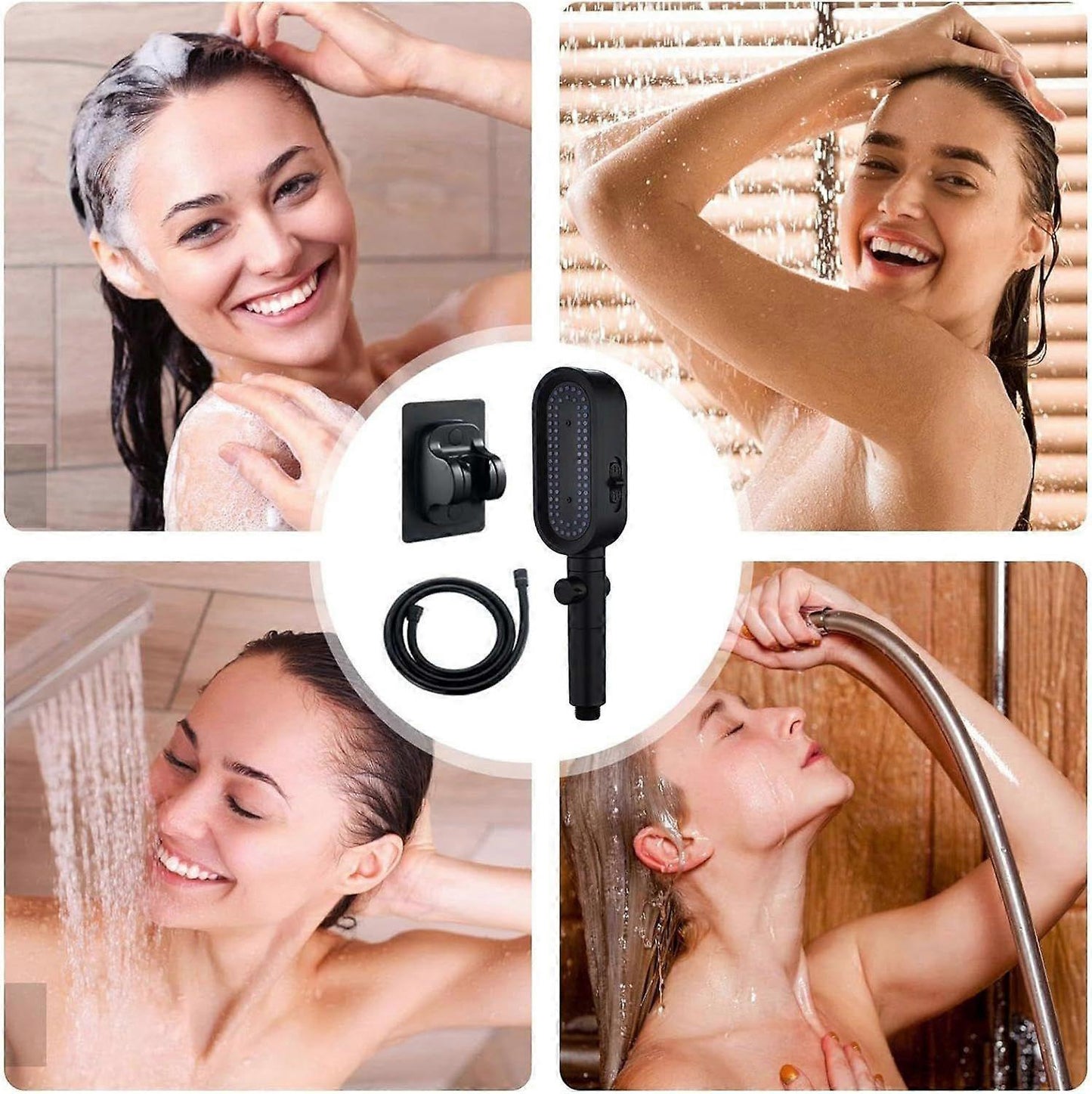 3 Modes Rain Shower Head, Handheld Pressure Boosting Sprinkler V1263-JX-5197