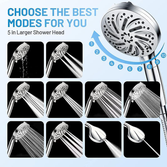 Shower Head with 15-Stage Filter, 10 Jet Modes, Anti-Limescale V1263-JX-5198