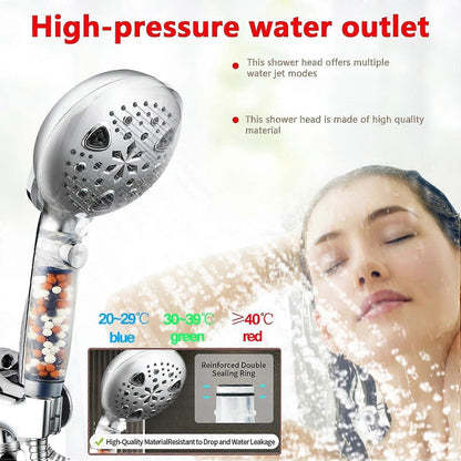 Handheld Shower Spray Head, Reusable Water Saving Design V1263-JX-5205