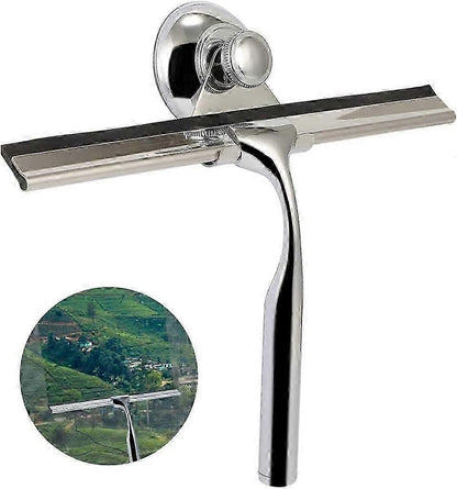 Stainless Steel Shower Squeegee with Wall Hanger, No Drill Glass/Window Wiper V1263-JX-5207