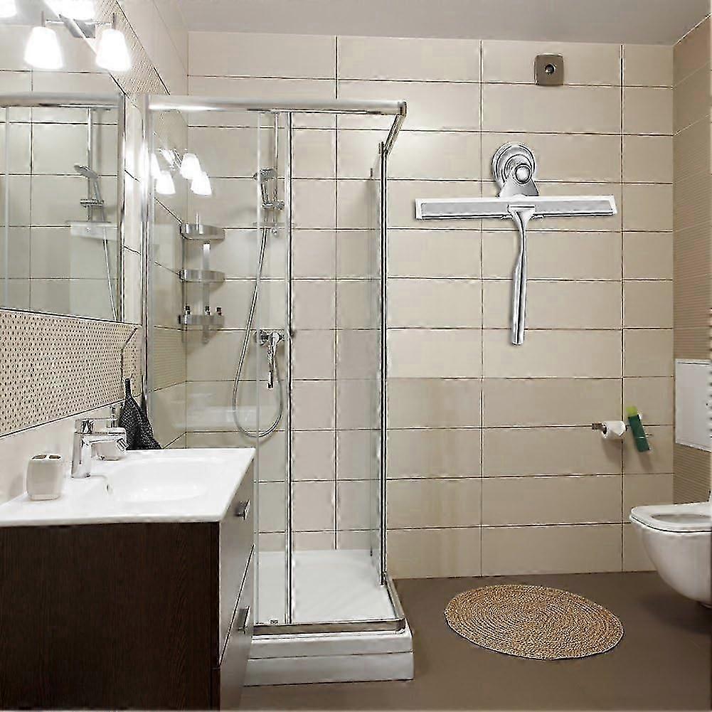 Stainless Steel Shower Squeegee with Wall Hanger, No Drill Glass/Window Wiper V1263-JX-5207