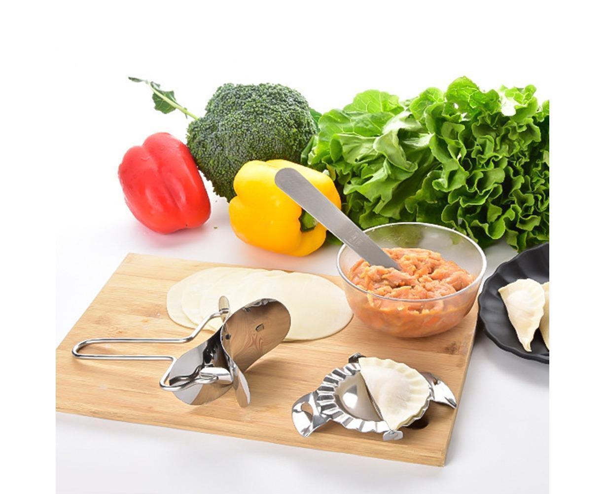 3Pcs Stainless Steel Dumpling Maker Slicer Stuffing Spoon Dough Presser Mould-L V1263-JX-521