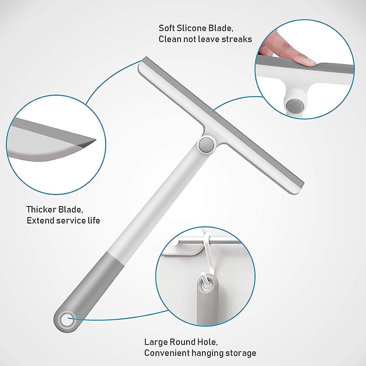 Silicone Shower Squeegee with Rotating Handle for Bathroom/Window V1263-JX-5215