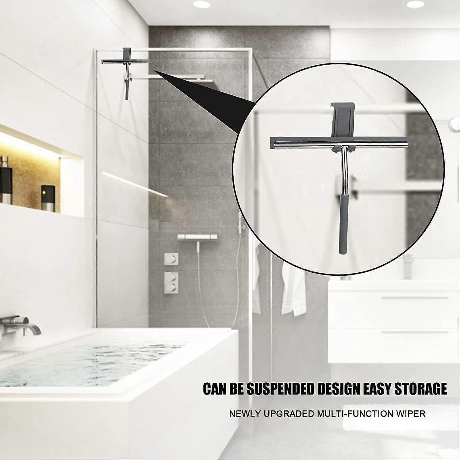 Stainless Steel Silicone Shower Squeegee, Glass Cleaning Tool V1263-JX-5222