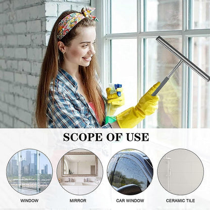 Stainless Steel Silicone Shower Squeegee, Glass Cleaning Tool V1263-JX-5222
