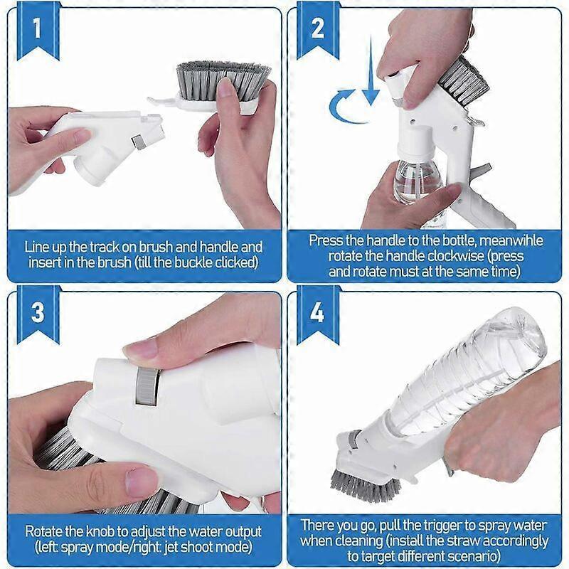 3-in-1 Floor & Glass Squeegee Brush, Bathroom Shower Cleaner with Heads V1263-JX-5225