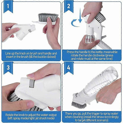 3-in-1 Floor & Glass Squeegee Brush, Bathroom Shower Cleaner with Heads V1263-JX-5225