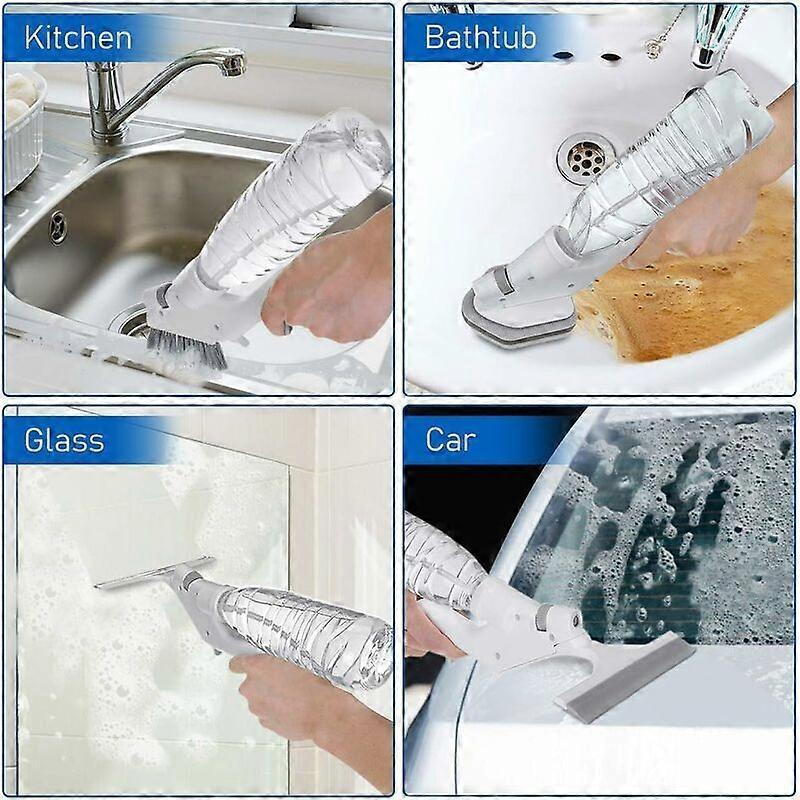 3-in-1 Floor & Glass Squeegee Brush, Bathroom Shower Cleaner with Heads V1263-JX-5225