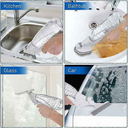 3-in-1 Floor & Glass Squeegee Brush, Bathroom Shower Cleaner with Heads V1263-JX-5225