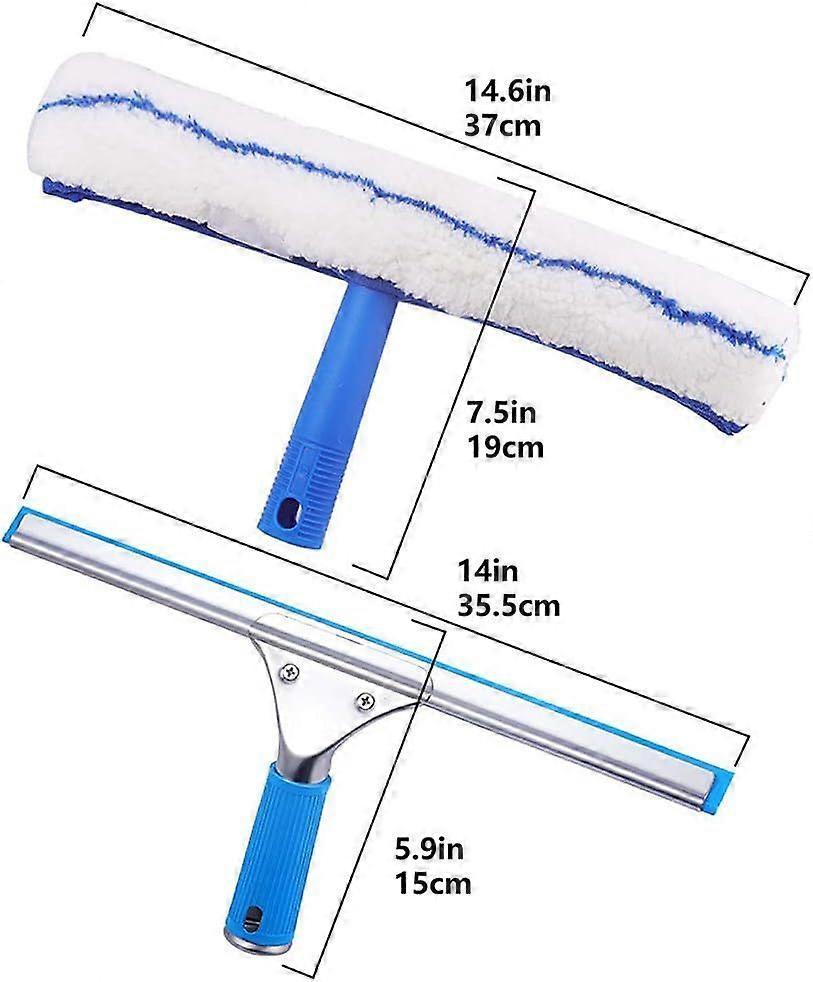 Window Cleaning Kit, Squeegee with Microfiber Cloth & Rubber Lip V1263-JX-5228