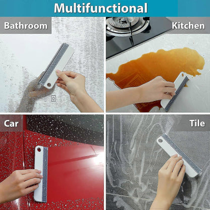 2x Window & Shower Squeegees, Silicone Glass Wiper Set for Mirrors V1263-JX-5229