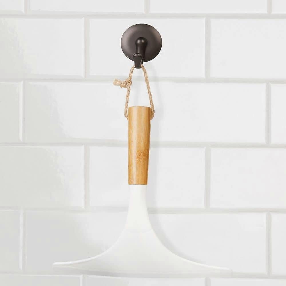Set of 2 White/Natural Shower Squeegees with Hanging Ring for Glass/Window V1263-JX-5231