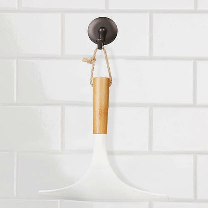 Set of 2 White/Natural Shower Squeegees with Hanging Ring for Glass/Window V1263-JX-5231