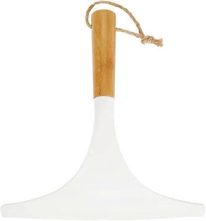 Set of 2 White/Natural Shower Squeegees with Hanging Ring for Glass/Window V1263-JX-5231