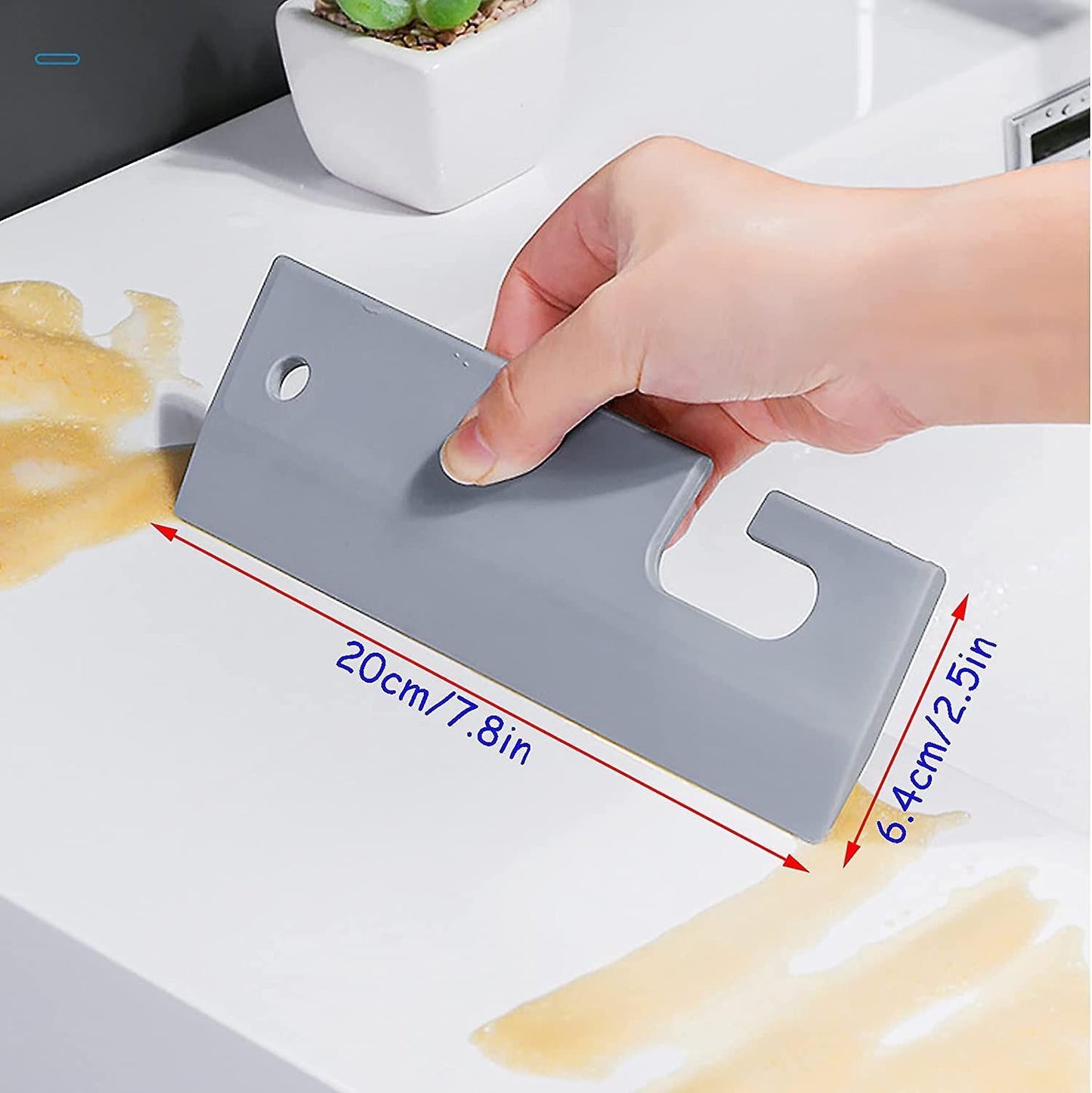 Gray Shower Squeegee with Suction Cup, Glass & Bathroom Cleaner V1263-JX-5242