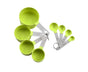 8Pcs/Set Stainless Steel Handle Measuring Spoons Baking Cooking Scale Scoop-Green V1263-JX-525