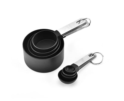 8Pcs/Set Stainless Steel Handle Measuring Spoons Baking Cooking Scale Scoop-Green V1263-JX-525