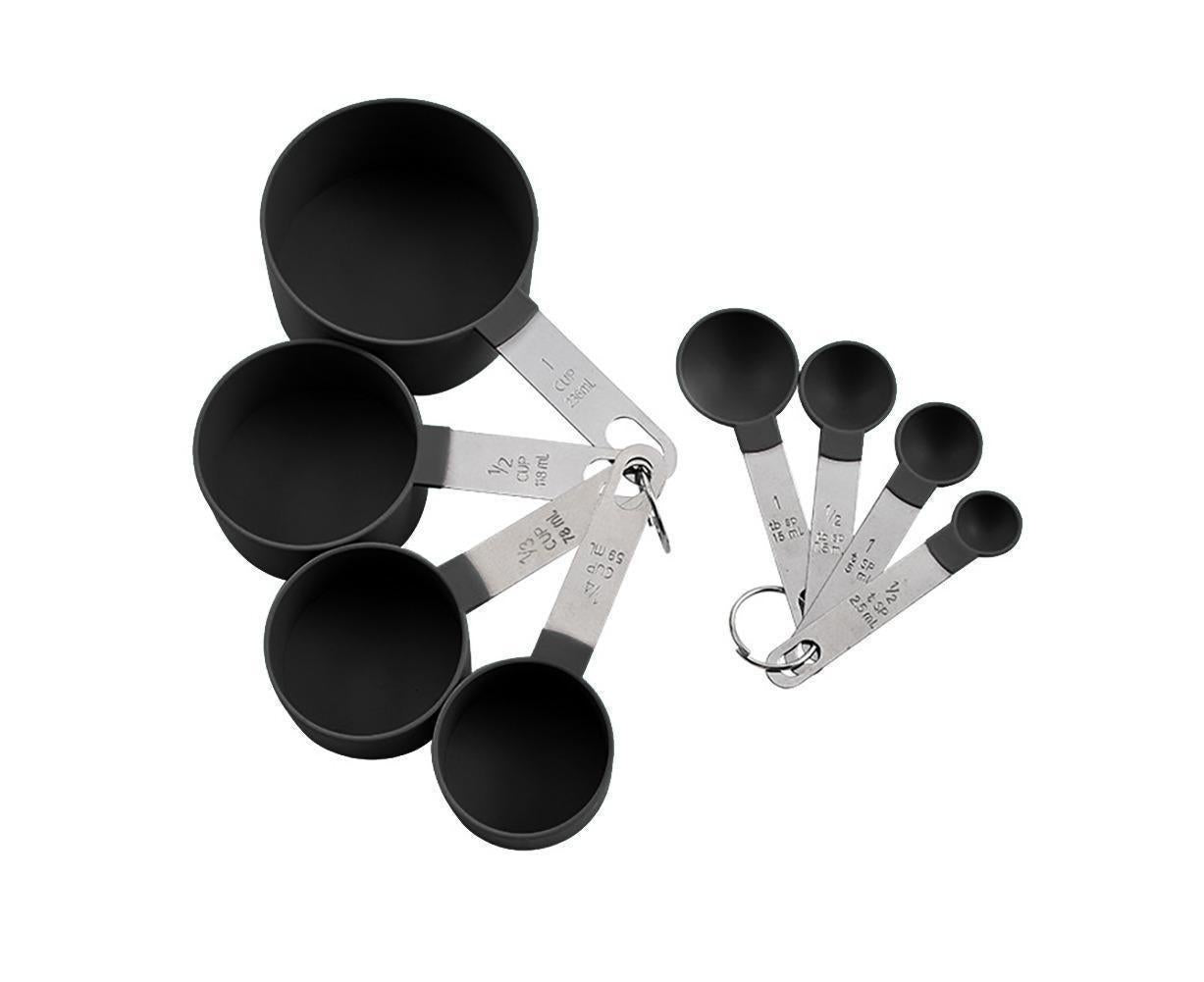 8Pcs/Set Stainless Steel Handle Measuring Spoons Baking Cooking Scale Scoop-Green V1263-JX-525