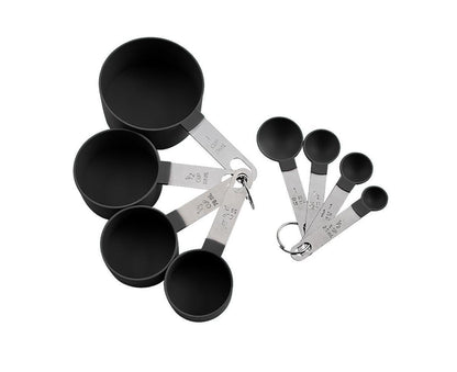 8Pcs/Set Stainless Steel Handle Measuring Spoons Baking Cooking Scale Scoop-Green V1263-JX-525