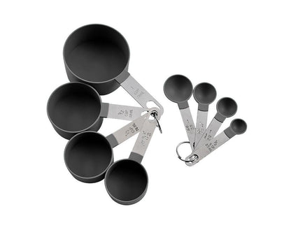 8Pcs/Set Stainless Steel Handle Measuring Spoons Baking Cooking Scale Scoop-Green V1263-JX-525