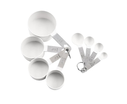 8Pcs/Set Stainless Steel Handle Measuring Spoons Baking Cooking Scale Scoop-Green V1263-JX-525