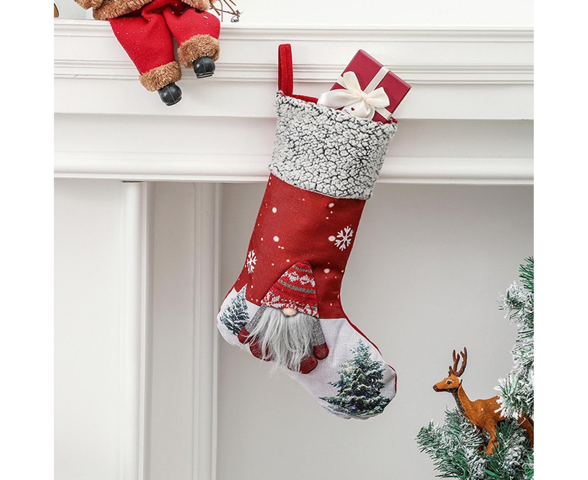 Xmas Stocking Bag for Home-Red V1263-JX-526