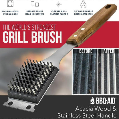 Triple Grill Cleaning Brush with Scraper, BBQ Tool V1263-JX-5265