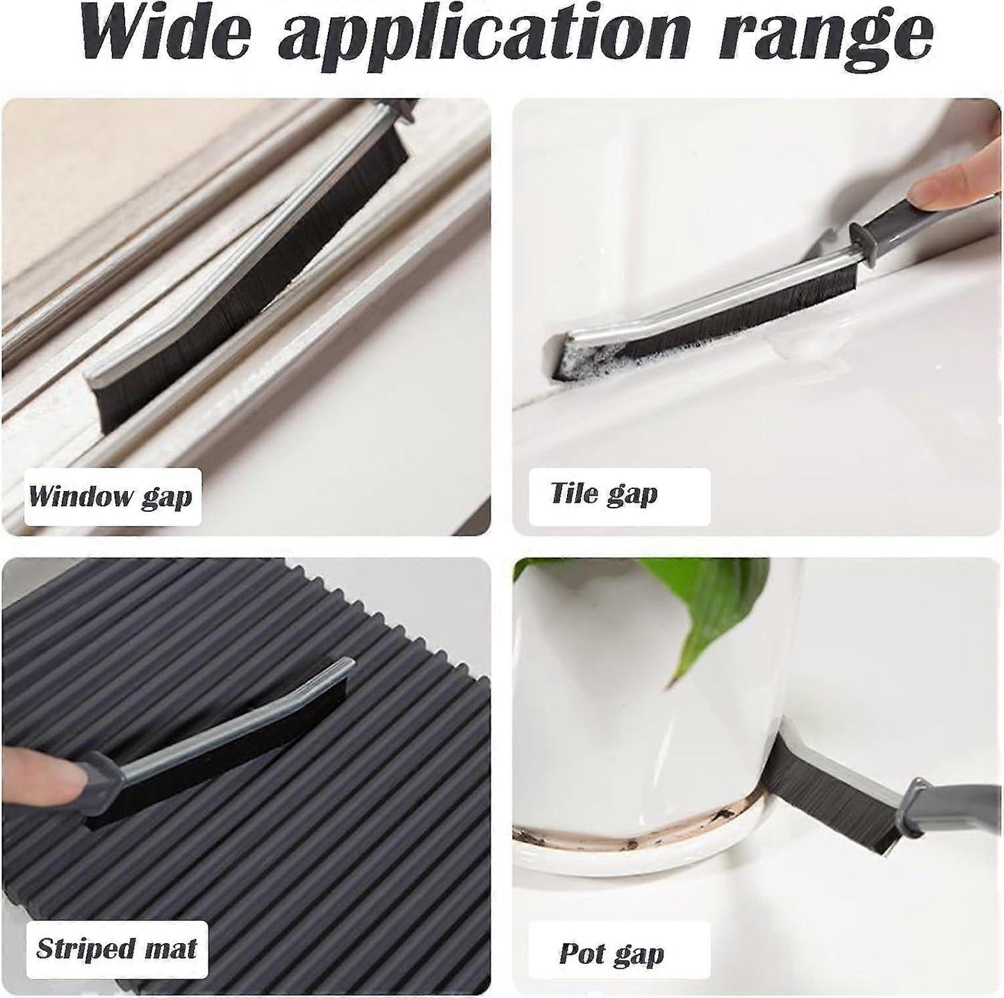 2pcs Crevice Cleaning Brushes for Window & Bathroom Grooves V1263-JX-5268