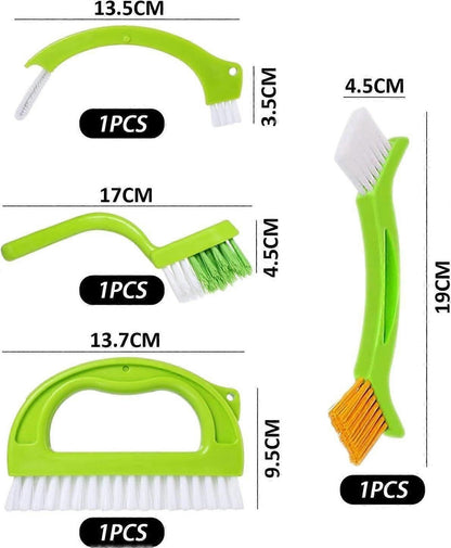 4pcs Household Cleaning Brush Set for Bathroom & Window Groove V1263-JX-5270
