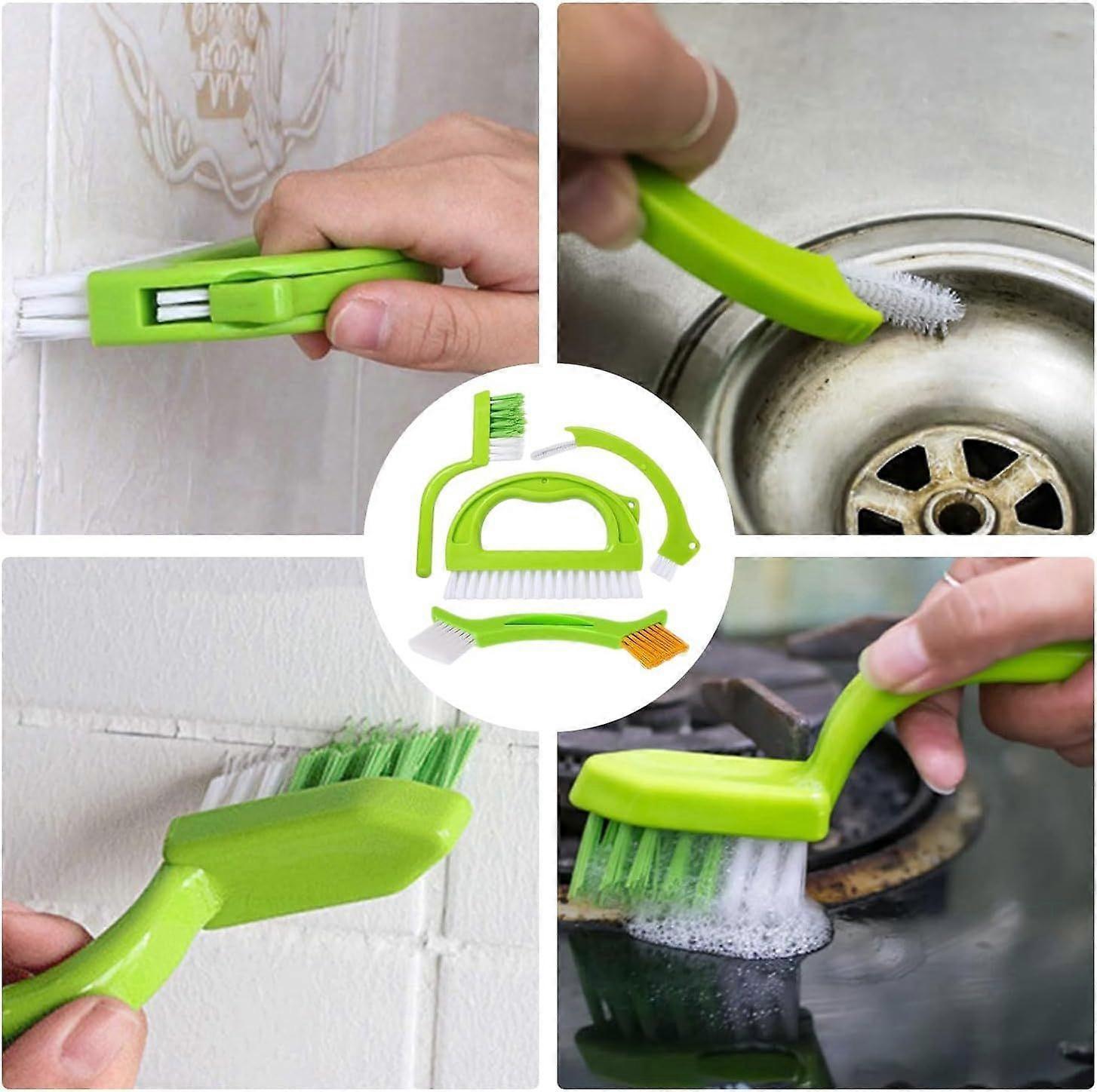 4pcs Household Cleaning Brush Set for Bathroom & Window Groove V1263-JX-5270