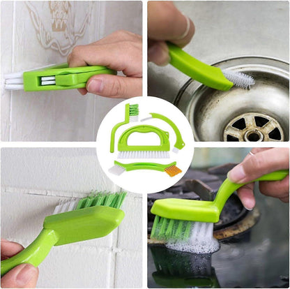 4pcs Household Cleaning Brush Set for Bathroom & Window Groove V1263-JX-5270