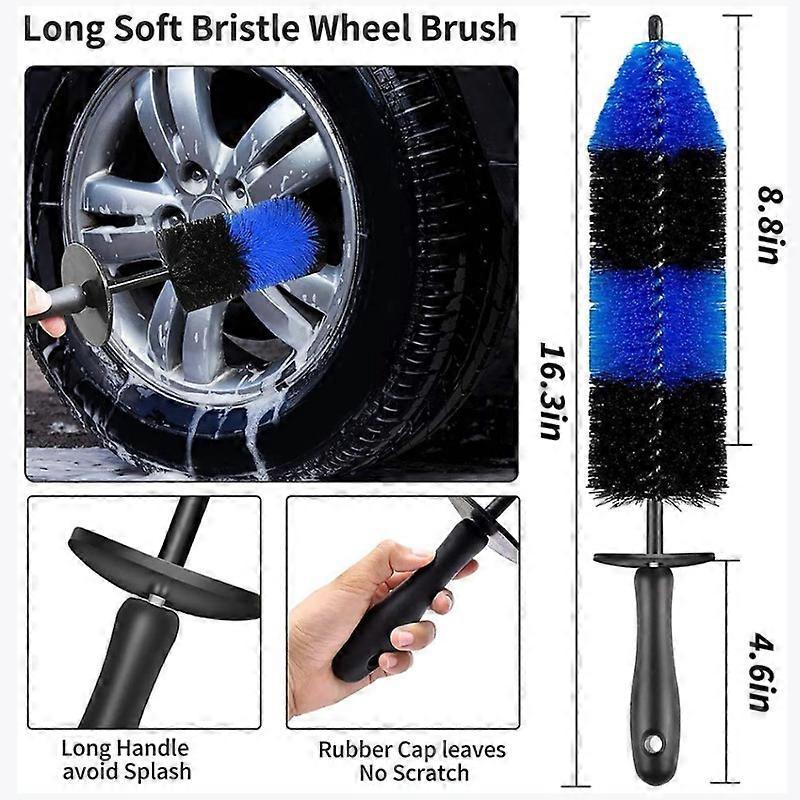 3pcs Wheel & Tire Cleaning Brush Set, Car Detailing Tools V1263-JX-5277
