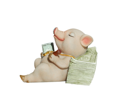 Lovely Moving Brick Reading Book Pig Ornament Home Desktop Decor Resin Craft-5# V1263-JX-528