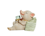 Lovely Moving Brick Reading Book Pig Ornament Home Desktop Decor Resin Craft-5# V1263-JX-528