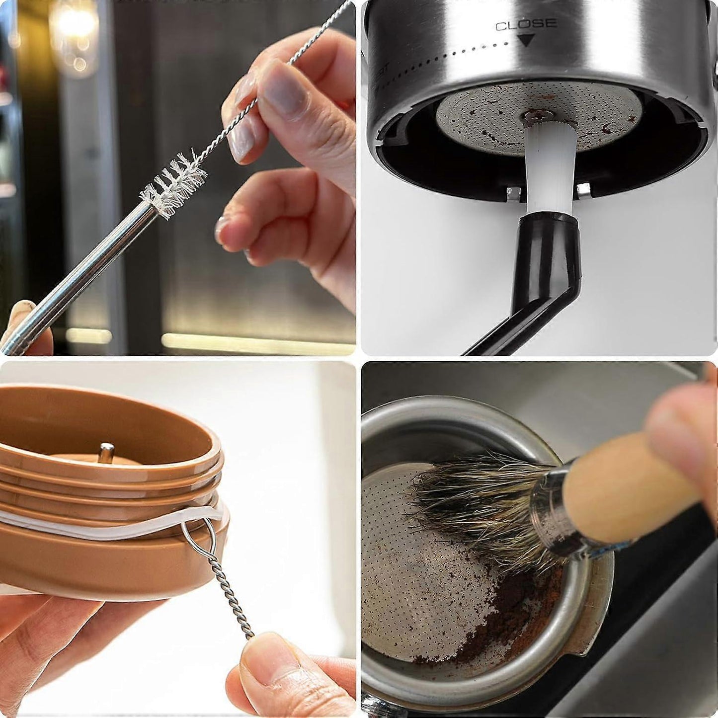 Coffee Machine Cleaning Brush Set, 15 Barista Accessories V1263-JX-5289