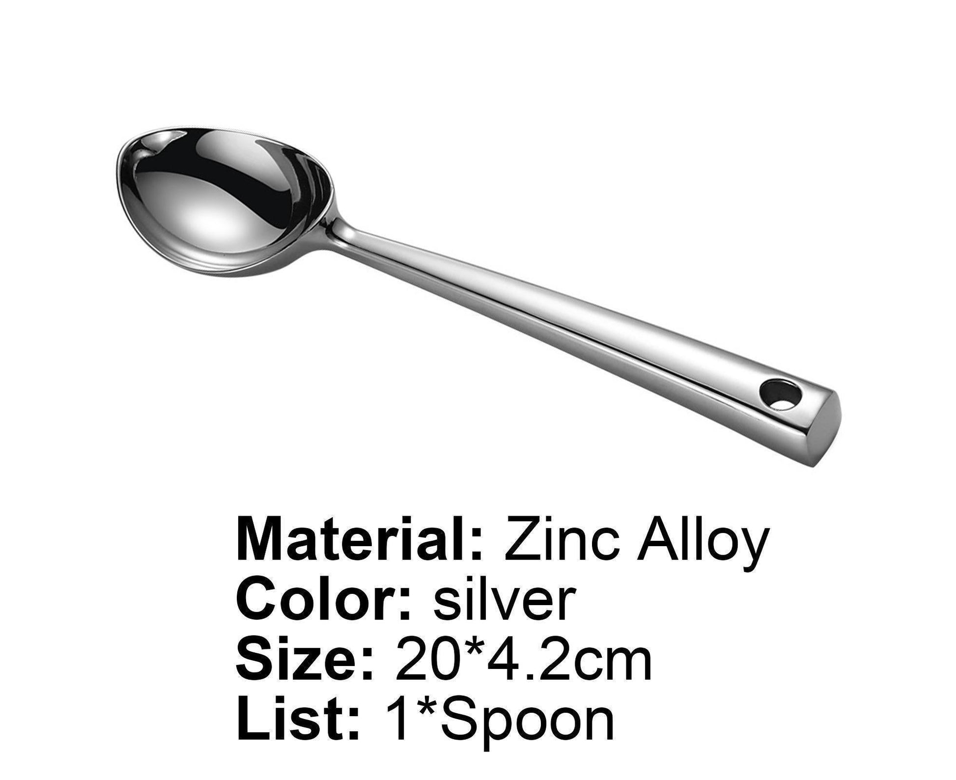 Ice Cream Scoop Anti-slid Stainless Steel Ice Cream Spoon-Home-Silver V1263-JX-530