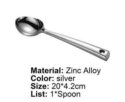 Ice Cream Scoop Anti-slid Stainless Steel Ice Cream Spoon-Home-Silver V1263-JX-530