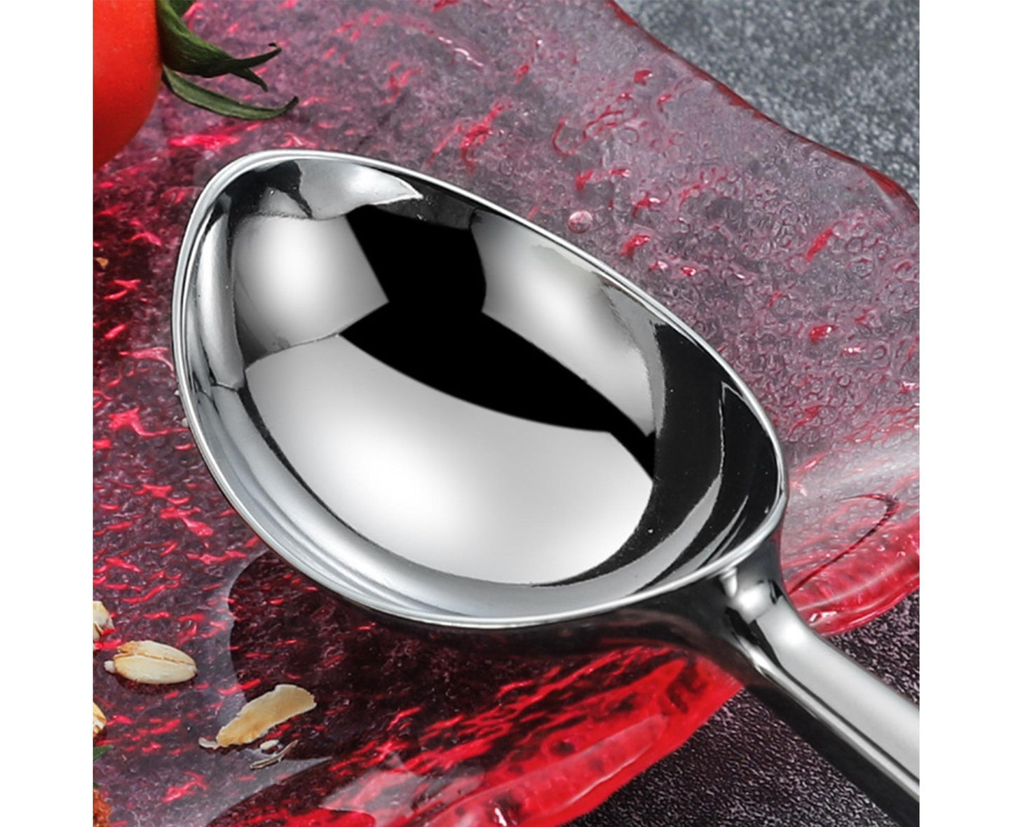 Ice Cream Scoop Anti-slid Stainless Steel Ice Cream Spoon-Home-Silver V1263-JX-530