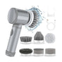 Electric Cleaning Brush with 6 Attachments, Rechargeable Scrubber V1263-JX-5308