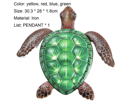 Art Pendant Exquisite Decorative Lifelike Turtle Wall Hanging Sculpture Ornament for Outdoor-Green V1263-JX-531