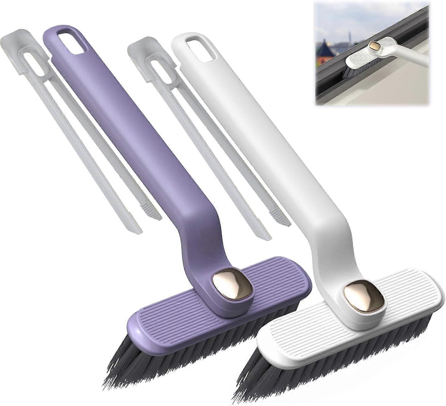 Rotating Crevice Cleaning Brush for Windows & Bathroom Gaps V1263-JX-5316