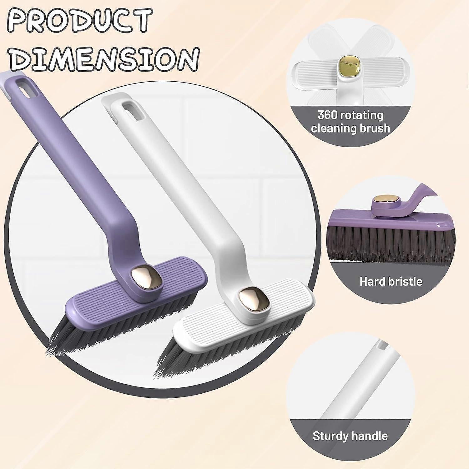 Rotating Crevice Cleaning Brush for Windows & Bathroom Gaps V1263-JX-5316
