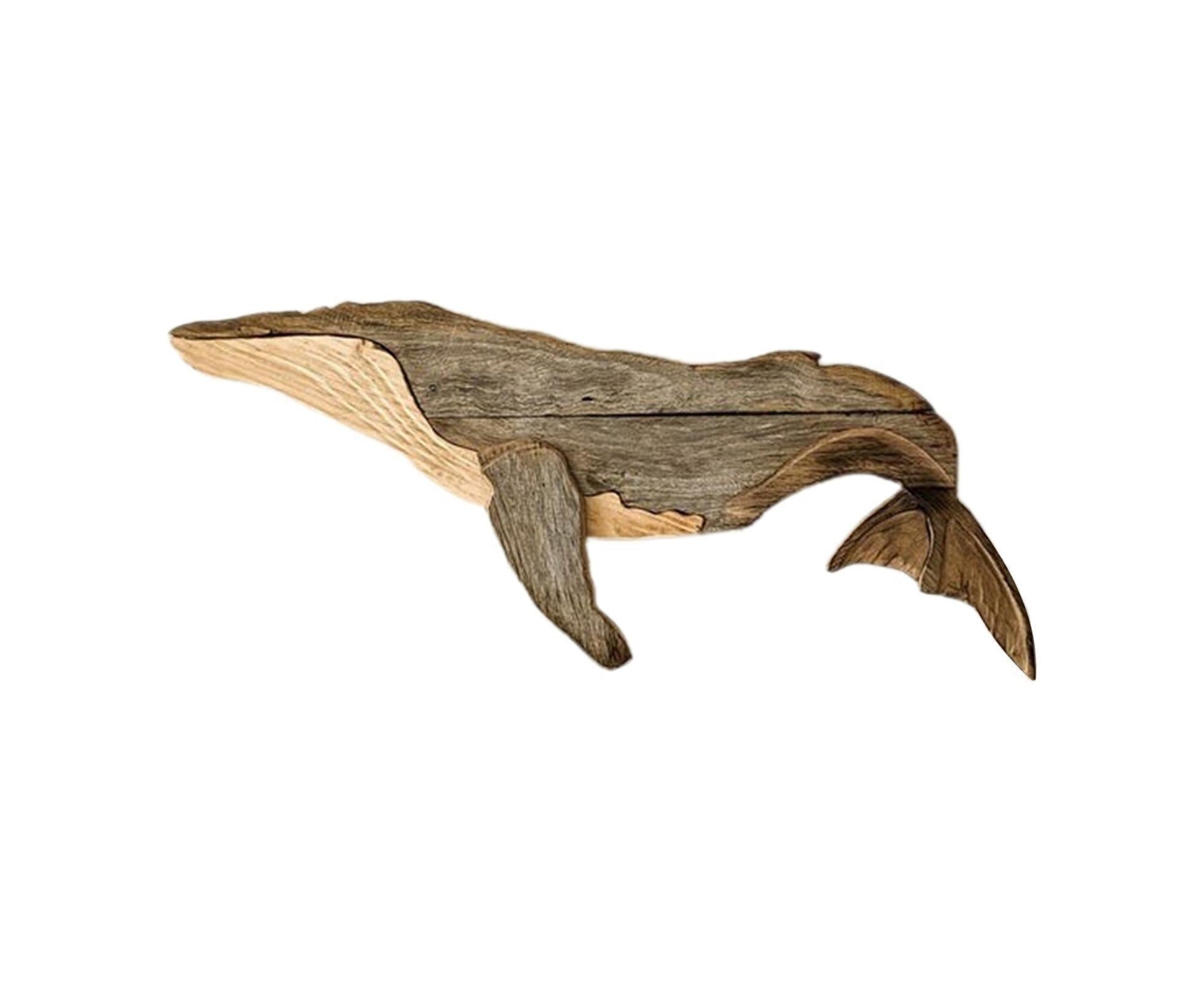 Animal Ornament Practical Realistic Wood Marine Element Whale Wall Decoration for Home-Whale V1263-JX-532