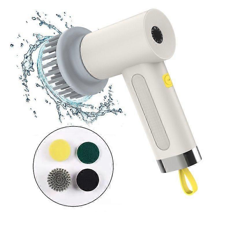 Electric Cleaning Brush with 4 Heads, 2 Modes Rotating Scrubber V1263-JX-5320