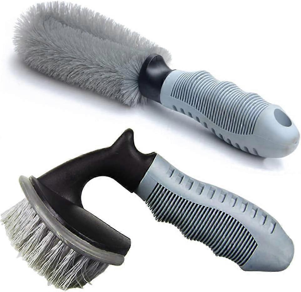 2pcs Wheel Cleaning Brush Set for Car, Tire & Motorcycle Rims V1263-JX-5326