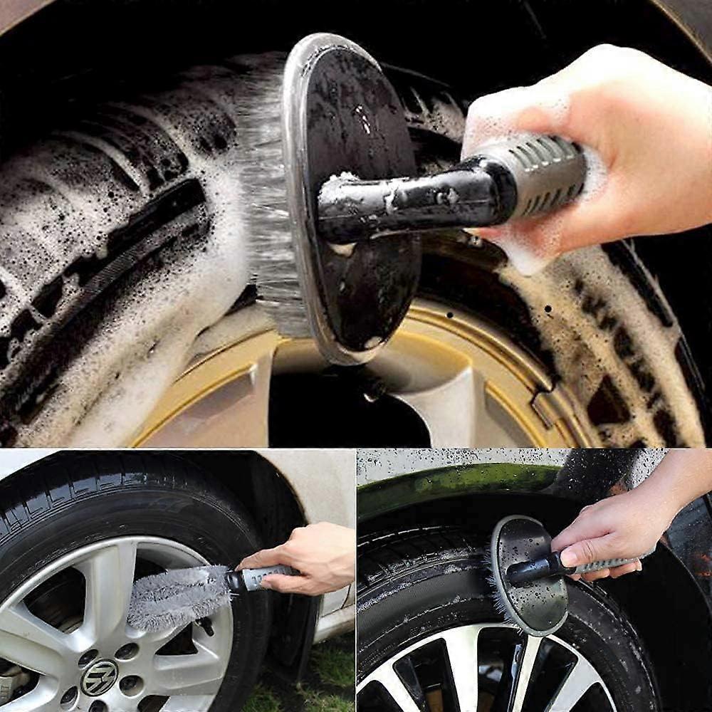 2pcs Wheel Cleaning Brush Set for Car, Tire & Motorcycle Rims V1263-JX-5326