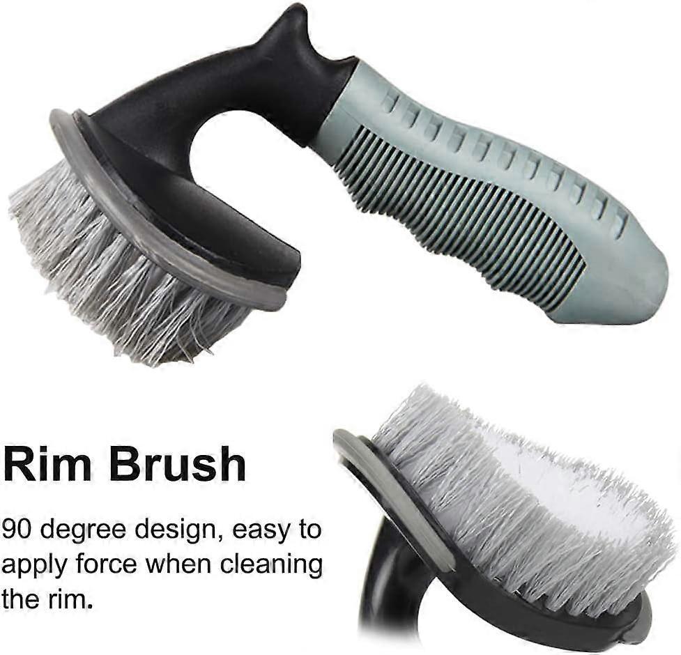 2pcs Wheel Cleaning Brush Set for Car, Tire & Motorcycle Rims V1263-JX-5326